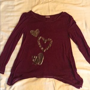 Justice Hearts Long Sleeve Top